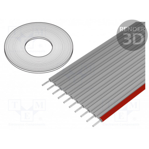 8125-06 (100 FT); Wire: ribbon; 2.54mm; stranded; Cu; 6x24AWG; unshielded; PVC; 30,5m; 3M