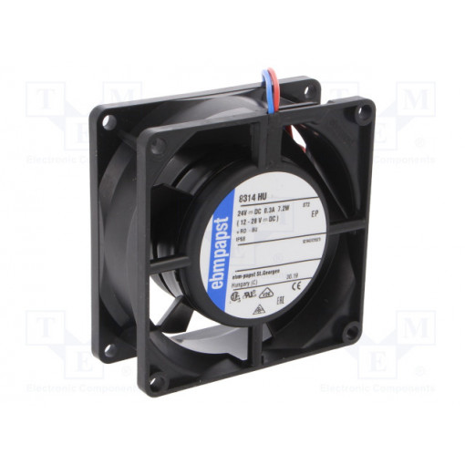 8314HU; Fan: DC; axial; 80x80x32mm; 80m3/h; 48dBA; ball bearing; 5000rpm; EBM-PAPST