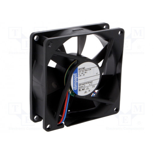 8412NLE; Fan: DC; axial; 80x80x25mm; 32m3/h; 17dBA; ball bearing; 1500rpm; EBM-PAPST