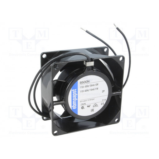 8500N; Fan: AC; axial; 115VAC; 80x80x38mm; 61m3/h; 34dBA; slide bearing; EBM-PAPST