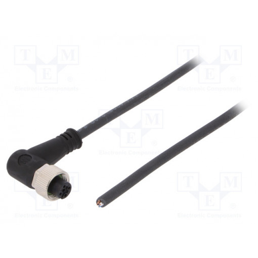 SAIL-M12BW-4-5.0U; Connection lead; M12; PIN: 4; angled; 5m; plug; 250VAC; 4A; -25÷80°C; WEIDMÜLLER