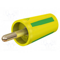 24.0160-20; Adapter; 4mm banana; 32A; yellow-green; gold-plated; 42mm; STÄUBLI