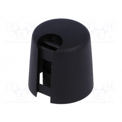 A1016649; Knob; with pointer; plastic; Øshaft: 6mm; Ø16x16mm; black; push-in; OKW A1016649; Knob; with pointer; plastic; Øshaft: 6mm; Ø16x16mm; black; push-in; OKW