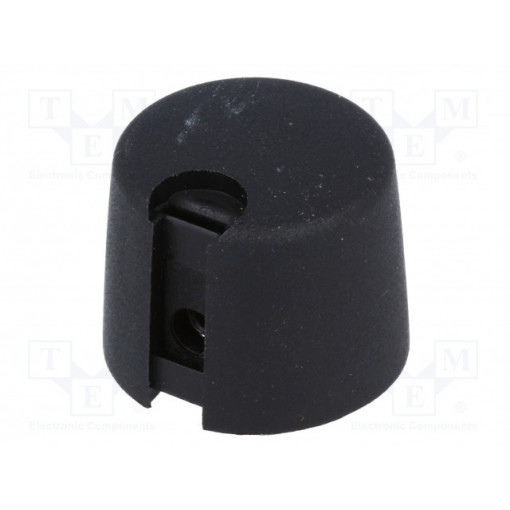 A1020069; Knob; with pointer; plastic; Øshaft: 6mm; Ø20x16mm; black; OKW