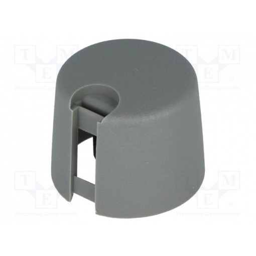 A1020648; Knob; with pointer; plastic; Øshaft: 6mm; Ø20x16mm; grey; push-in; OKW