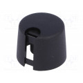 A1020649; Knob; with pointer; plastic; Øshaft: 6mm; Ø20x16mm; black; push-in; OKW A1020649; Knob; with pointer; plastic; Øshaft: 6mm; Ø20x16mm; black; push-in; OKW