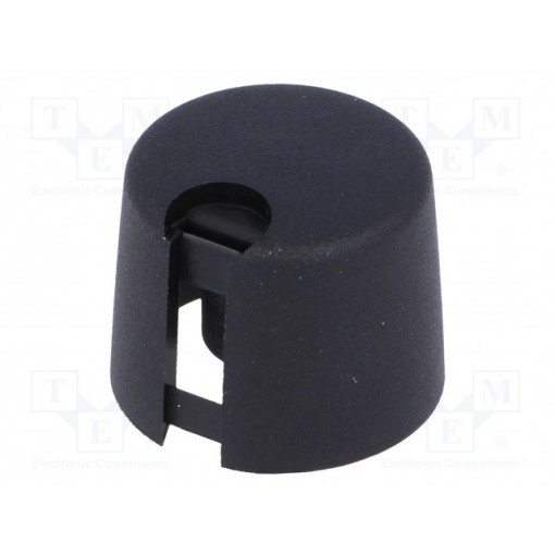 A1020649; Knob; with pointer; plastic; Øshaft: 6mm; Ø20x16mm; black; push-in; OKW