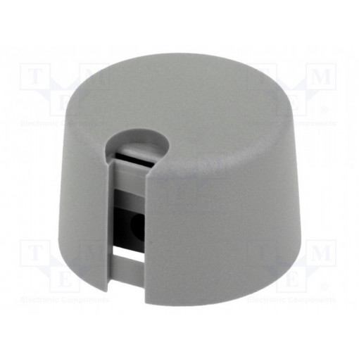 A1024638; Knob; with pointer; plastic; Øshaft: 6.35mm; Ø24x16mm; grey; OKW