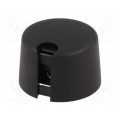 A1031639; Knob; with pointer; plastic; Øshaft: 6.35mm; Ø31x16mm; black; OKW A1031639; Knob; with pointer; plastic; Øshaft: 6.35mm; Ø31x16mm; black; OKW