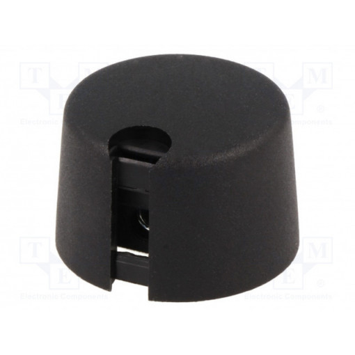 A1031639; Knob; with pointer; plastic; Øshaft: 6.35mm; Ø31x16mm; black; OKW