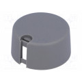 A1031648; Knob; with pointer; plastic; Øshaft: 6mm; Ø31x16mm; grey; push-in; OKW A1031648; Knob; with pointer; plastic; Øshaft: 6mm; Ø31x16mm; grey; push-in; OKW