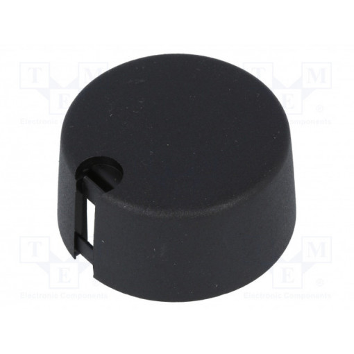 A1031649; Knob; with pointer; plastic; Øshaft: 6mm; Ø31x16mm; black; push-in; OKW
