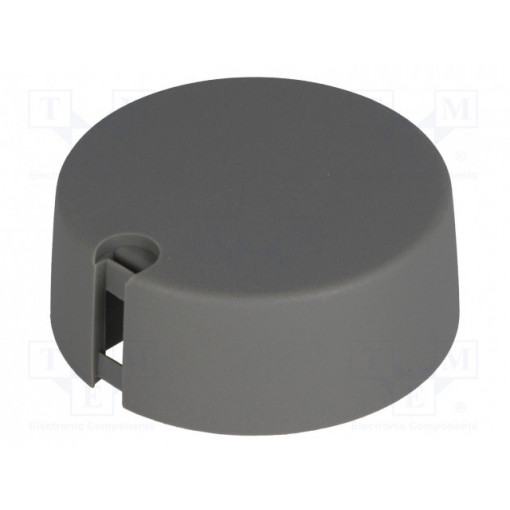 A1040048; Knob; with pointer; plastic; Øshaft: 4mm; Ø40x16mm; grey; OKW