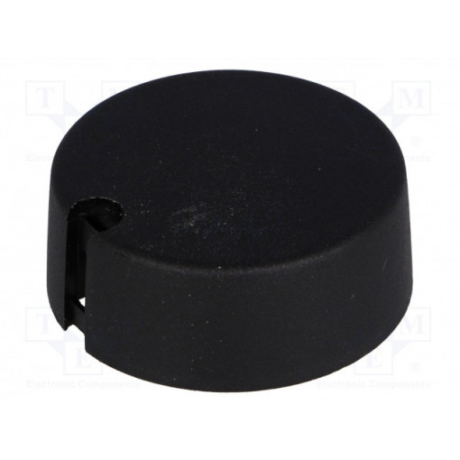 A1040049; Knob; with pointer; plastic; Øshaft: 4mm; Ø40x16mm; black; OKW