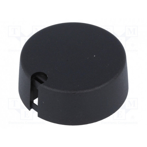 A1040069; Knob; with pointer; plastic; Øshaft: 6mm; Ø40x16mm; black; OKW