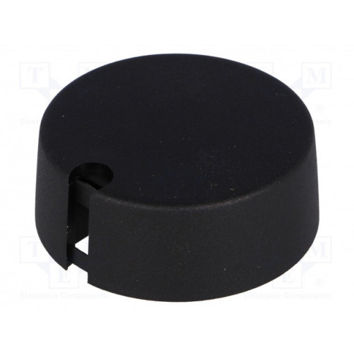 A1040639; Knob; with pointer; plastic; Øshaft: 6.35mm; Ø40x16mm; black; OKW