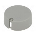 A1040648; Knob; with pointer; plastic; Øshaft: 6mm; Ø40x16mm; grey; push-in; OKW A1040648; Knob; with pointer; plastic; Øshaft: 6mm; Ø40x16mm; grey; push-in; OKW