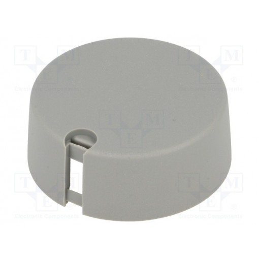 A1040648; Knob; with pointer; plastic; Øshaft: 6mm; Ø40x16mm; grey; push-in; OKW