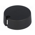 A1040649; Knob; with pointer; plastic; Øshaft: 6mm; Ø40x16mm; black; push-in; OKW A1040649; Knob; with pointer; plastic; Øshaft: 6mm; Ø40x16mm; black; push-in; OKW