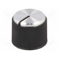 A1318260; Knob; with pointer; aluminium,thermoplastic; Øshaft: 6mm; black; OKW A1318260; Knob; with pointer; aluminium,thermoplastic; Øshaft: 6mm; black; OKW