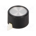 A1318560; Knob; with pointer; aluminium,thermoplastic; Øshaft: 6mm; black; OKW A1318560; Knob; with pointer; aluminium,thermoplastic; Øshaft: 6mm; black; OKW