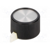 A1318560; Knob; with pointer; aluminium,thermoplastic; Øshaft: 6mm; black; OKW