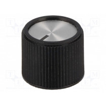 A1320260; Knob; with pointer; aluminium,thermoplastic; Øshaft: 6mm; black; OKW
