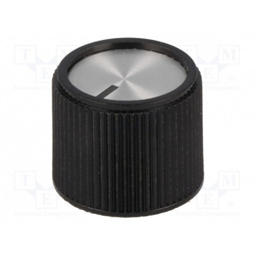 A1320260; Knob; with pointer; aluminium,thermoplastic; Øshaft: 6mm; black; OKW