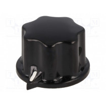 A1321060; Knob; with pointer; thermoplastic; Øshaft: 6mm; Ø31x20mm; black; OKW