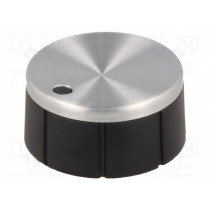 A1321260; Knob; with pointer; aluminium,thermoplastic; Øshaft: 6mm; black; OKW