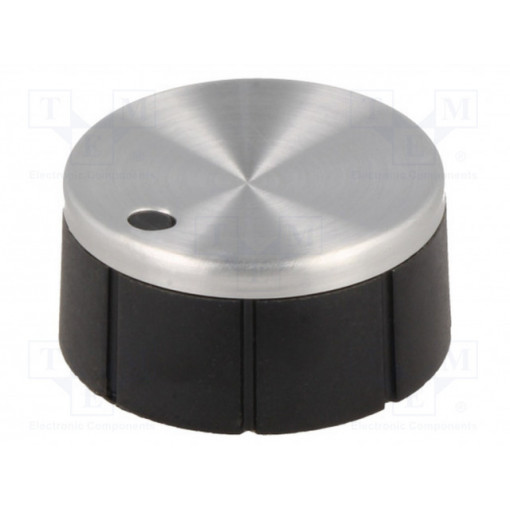 A1321260; Knob; with pointer; aluminium,thermoplastic; Øshaft: 6mm; black; OKW