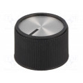 A1324260; Knob; with pointer; aluminium,thermoplastic; Øshaft: 6mm; black; OKW A1324260; Knob; with pointer; aluminium,thermoplastic; Øshaft: 6mm; black; OKW