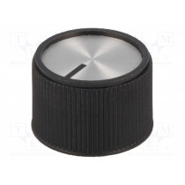 A1324260; Knob; with pointer; aluminium,thermoplastic; Øshaft: 6mm; black; OKW