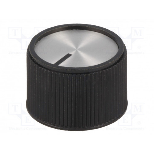 A1324260; Knob; with pointer; aluminium,thermoplastic; Øshaft: 6mm; black; OKW