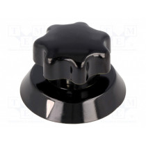 A1342660; Knob; with pointer; thermoplastic; Øshaft: 6mm; Ø31x25mm; black; OKW