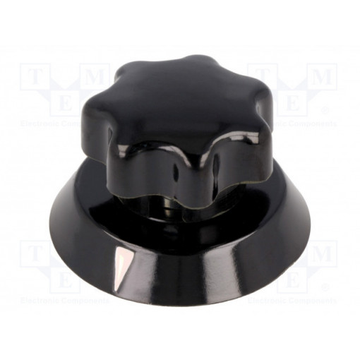 A1342660; Knob; with pointer; thermoplastic; Øshaft: 6mm; Ø31x25mm; black; OKW