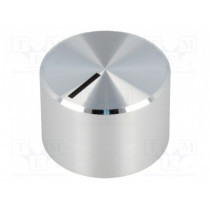 A1418461; Knob; with pointer; aluminium,plastic; Øshaft: 6mm; Ø17.8x12mm; OKW
