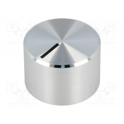 A1418461; Knob; with pointer; aluminium,plastic; Øshaft: 6mm; Ø17.8x12mm; OKW