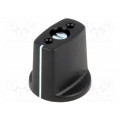 A2416030; Knob; with pointer; ABS; Øshaft: 3mm; Ø16x16mm; black; Shaft: smooth; OKW A2416030; Knob; with pointer; ABS; Øshaft: 3mm; Ø16x16mm; black; Shaft: smooth; OKW