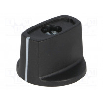 A2423040; Knob; with pointer; ABS; Øshaft: 4mm; Ø23x16mm; black; Shaft: smooth; OKW
