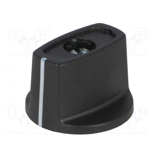 A2423040; Knob; with pointer; ABS; Øshaft: 4mm; Ø23x16mm; black; Shaft: smooth; OKW