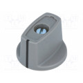 A2423068; Knob; with pointer; ABS; Øshaft: 6mm; Ø23x16mm; grey; Shaft: smooth; OKW A2423068; Knob; with pointer; ABS; Øshaft: 6mm; Ø23x16mm; grey; Shaft: smooth; OKW