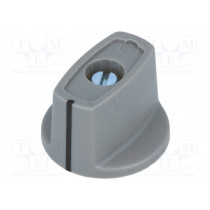 A2423068; Knob; with pointer; ABS; Øshaft: 6mm; Ø23x16mm; grey; Shaft: smooth; OKW