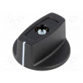 A2431060; Knob; with pointer; ABS; Øshaft: 6mm; Ø31x16mm; black; Shaft: smooth; OKW A2431060; Knob; with pointer; ABS; Øshaft: 6mm; Ø31x16mm; black; Shaft: smooth; OKW