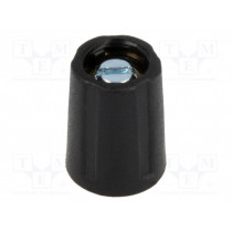 A2510030; Knob; without pointer; ABS; Øshaft: 3mm; Ø10.5x14mm; black; OKW