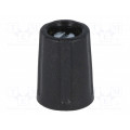 A2510040; Knob; without pointer; ABS; Øshaft: 4mm; Ø10.5x14mm; black; OKW A2510040; Knob; without pointer; ABS; Øshaft: 4mm; Ø10.5x14mm; black; OKW