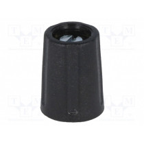 A2510040; Knob; without pointer; ABS; Øshaft: 4mm; Ø10.5x14mm; black; OKW