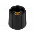 A2516040; Knob; without pointer; ABS; Øshaft: 4mm; Ø16x15.5mm; black; OKW