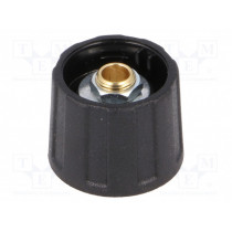 A2520060; Knob; without pointer; ABS; Øshaft: 6mm; Ø20x15.5mm; black; OKW
