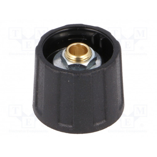A2520060; Knob; without pointer; ABS; Øshaft: 6mm; Ø20x15.5mm; black; OKW